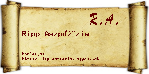 Ripp Aszpázia névjegykártya